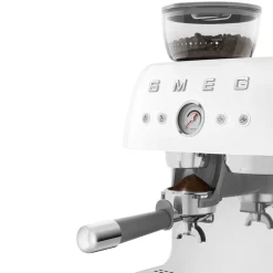Smeg - Espressomachine | Wit | Jaren 50 | Handmatige espressomachine met geïntegreerde bonenmaler