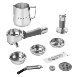 Smeg - Espressomachine | Wit | Jaren 50 | Handmatige espressomachine met geïntegreerde bonenmaler