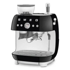 Smeg - Espressomachine | Zwart | Jaren 50 | Handmatige espressomachine met geïntegreerde bonenmaler