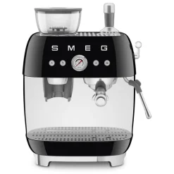 Smeg - Espressomachine | Zwart | Jaren 50 | Handmatige espressomachine met geïntegreerde bonenmaler