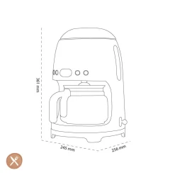 Smeg - Filterkoffiemachine | Pastelblauw | Jaren 50 | Filterkoffiemachine