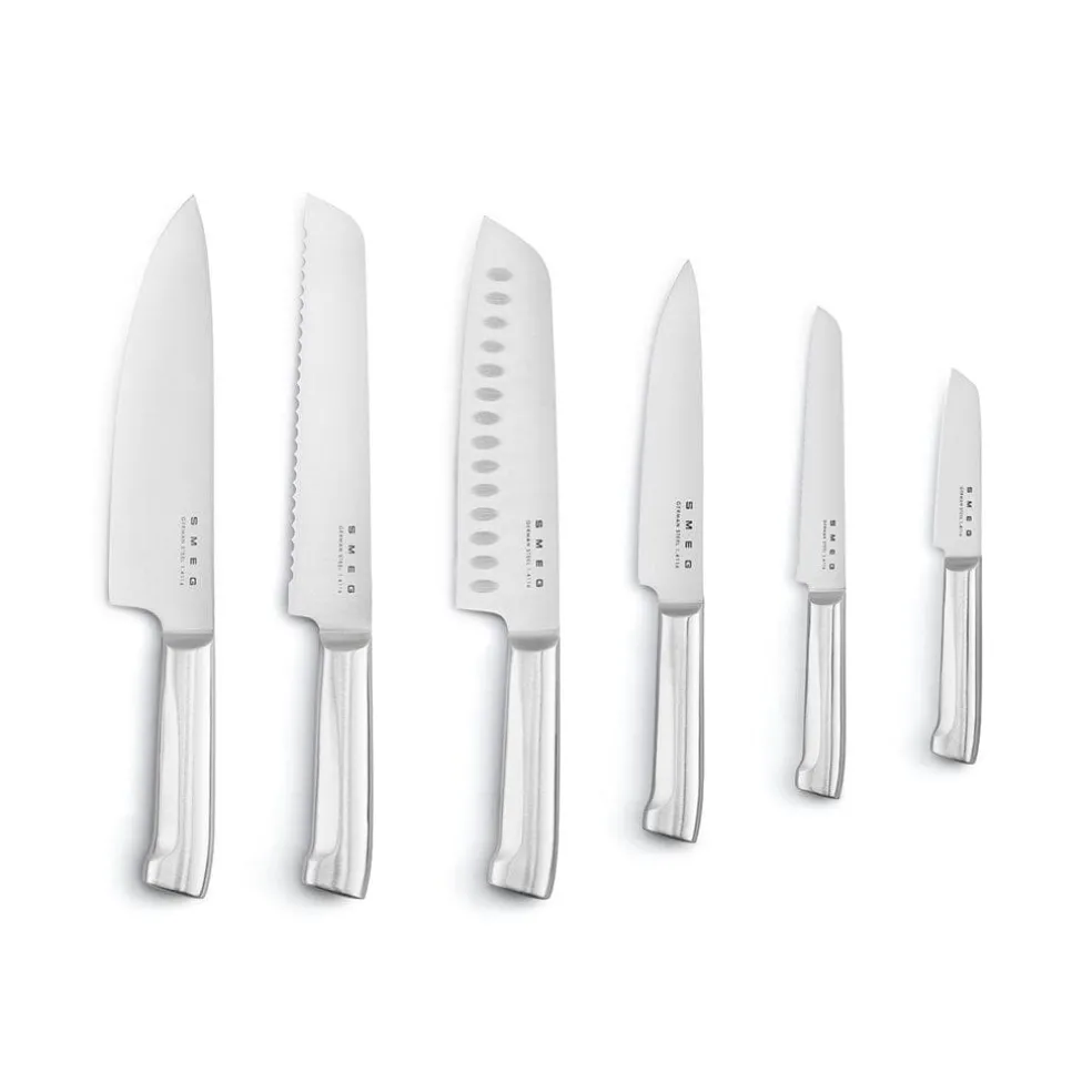 SMEG - Messenblok met 6 messen Creme