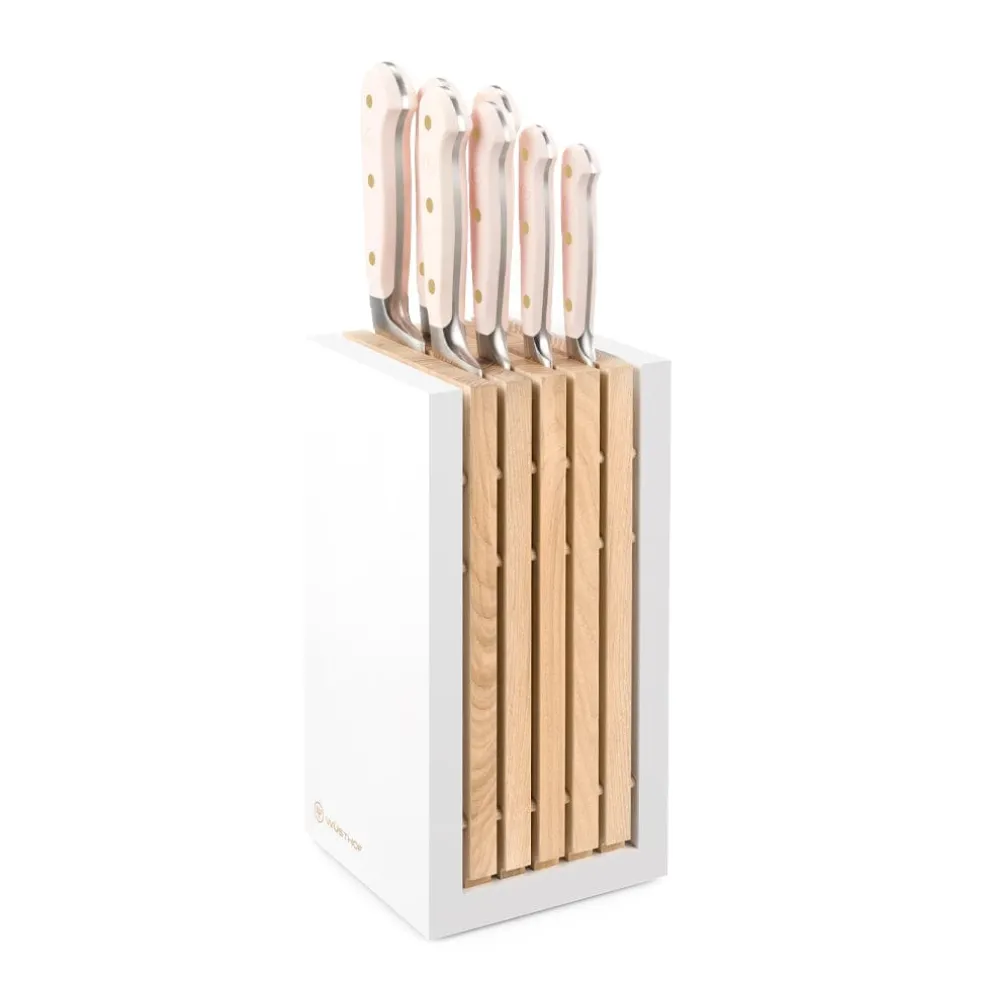 Wusthof - Classic Colour 7-delige messenset met blok Pink Himalayan Salt
