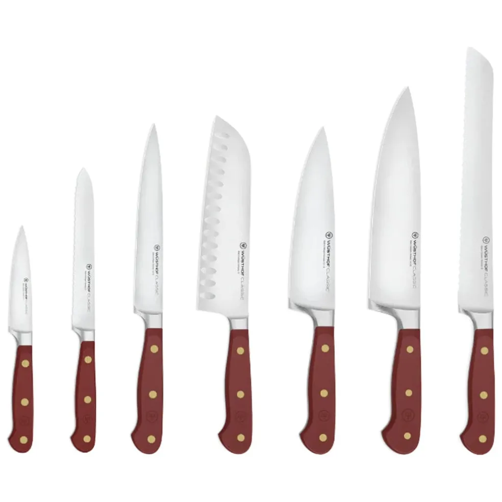 Wusthof - Classic Colour 7-delige messenset met blok Tasty Sumac