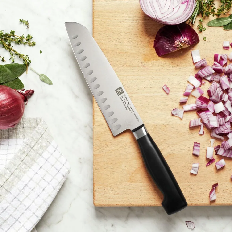 Zwilling - 4 Star Santoku-mes met kuiltjes 180 mm